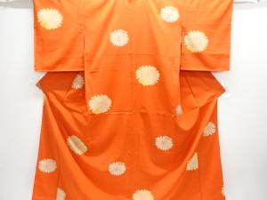 大正ロマン　菊模様織り出しお召着物